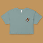 Load image into Gallery viewer, Year of the Ox Embroidered Crop T-Shirt - Ni De Mama Chinese - Inspired Clothing | Teal , XS
