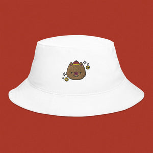 Year of the Pig Embroidered Bucket Hat - Ni De Mama Chinese - Inspired Clothing | White ,