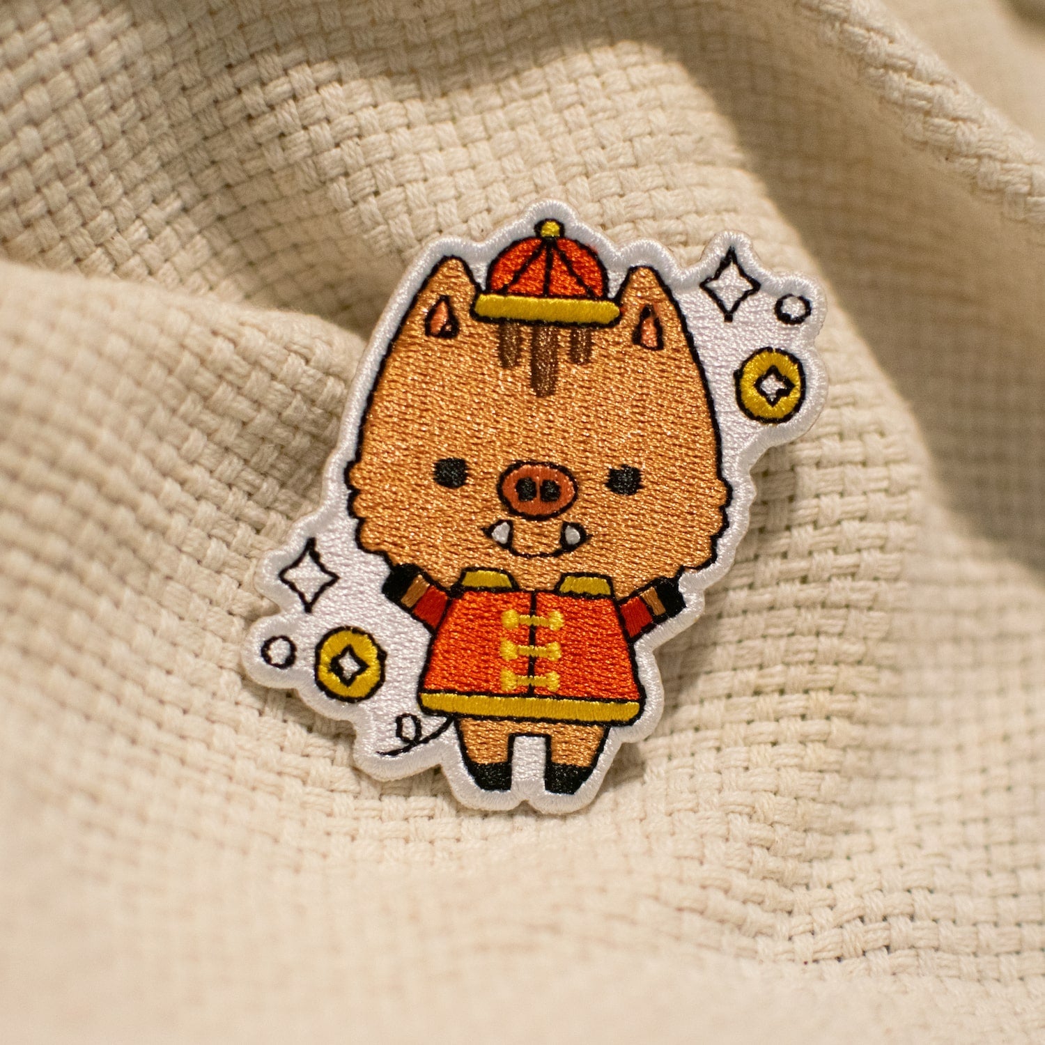 Year of the Pig Embroidered Patch - Ni De Mama Chinese Clothing