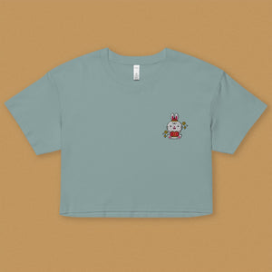 Year of the Rabbit Crop T-Shirt - Ni De Mama Chinese - Inspired Clothing | Teal , XS