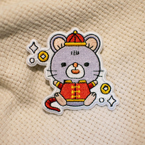 Year of the Rat Embroidered Patch - Ni De Mama Chinese - Inspired Clothing | ,