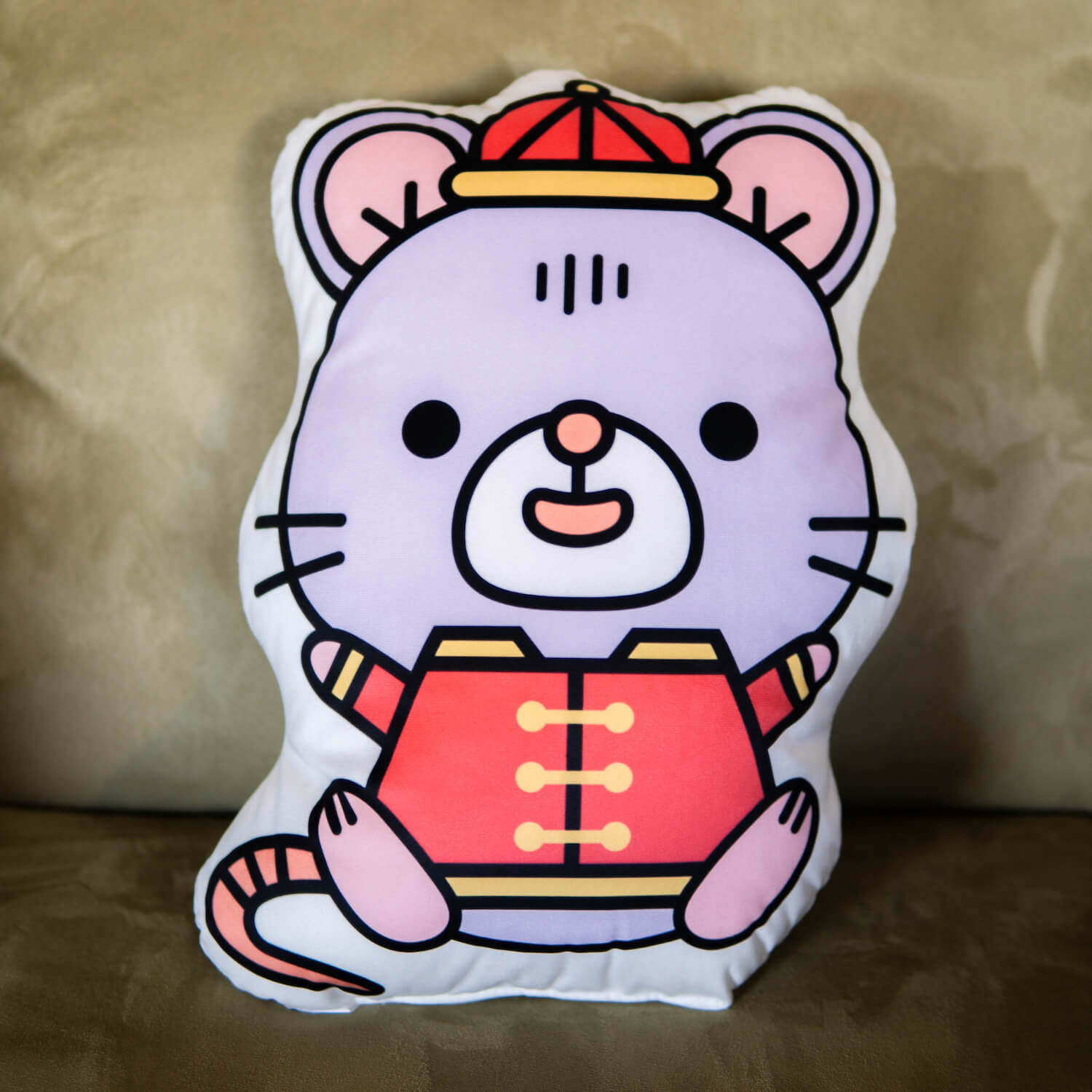 Year of the Rat Plush Pillow - Ni De Mama Chinese - Inspired Clothing | ,