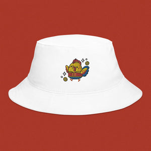 Year of the Rooster Embroidered Bucket Hat - Ni De Mama Chinese - Inspired Clothing | White ,