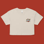 Load image into Gallery viewer, Year of the Sheep Embroidered Crop T-Shirt - Ni De Mama Chinese - Inspired Clothing | Cream , XS
