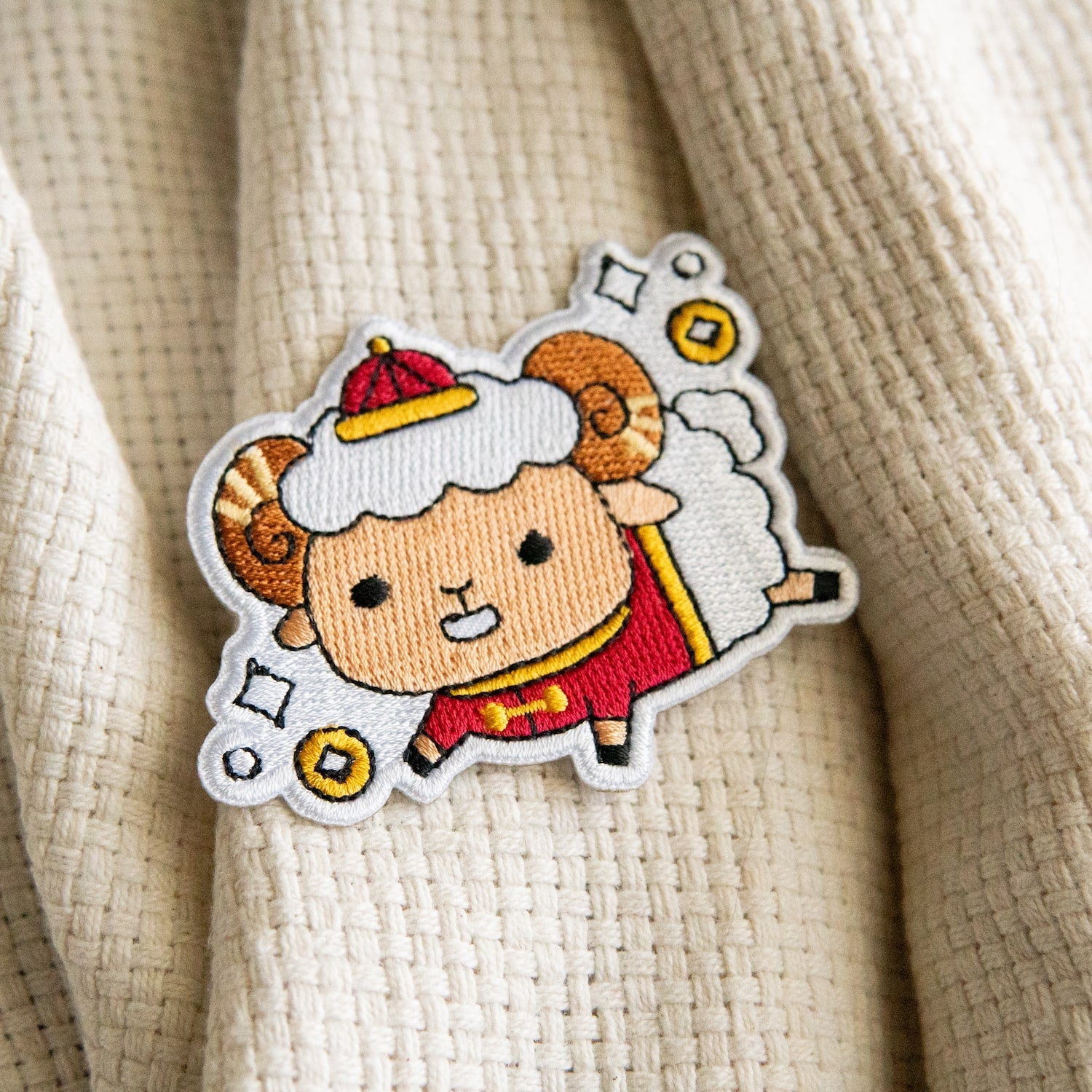 Year of the Sheep Embroidered Patch / Imperfect (Final Sale) - Ni De Mama Chinese - Inspired Clothing | ,