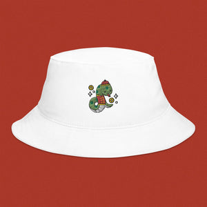 Year of the Snake Embroidered Bucket Hat - Ni De Mama Chinese - Inspired Clothing | White ,