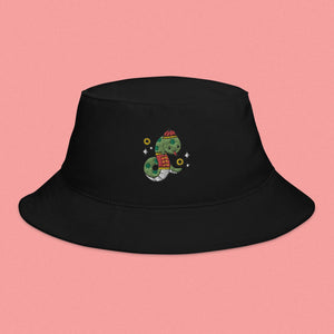 Year of the Snake Embroidered Bucket Hat - Ni De Mama Chinese - Inspired Clothing | Black ,