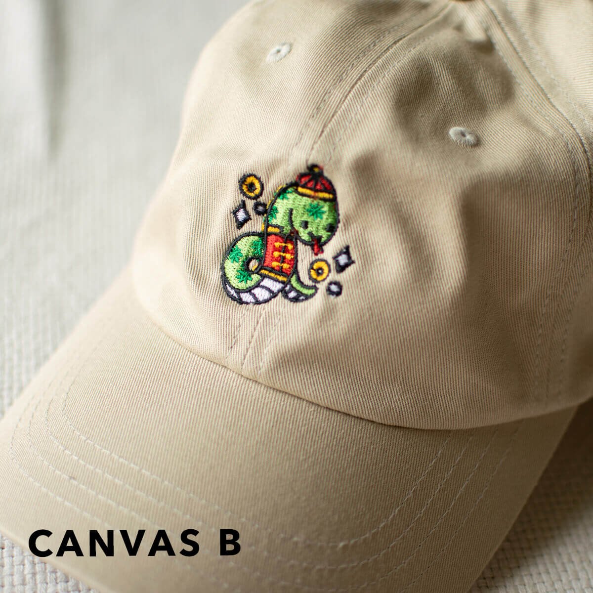 Year of the Snake Embroidered Cap / Sample (Final Sale) - Ni De Mama Chinese Clothing
