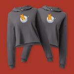 Load image into Gallery viewer, Youtiao (Fried Dough) Crop Hoodie - Ni De Mama Chinese - Inspired Clothing | Congee , Pewter Grey

