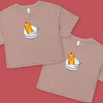 Load image into Gallery viewer, Youtiao (Fried Dough) Crop T-Shirt - Ni De Mama Chinese - Inspired Clothing | Congee , Dusty Mauve
