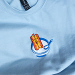 Load image into Gallery viewer, Youtiao (Fried Dough) Embroidered Sweatshirt / Sample (Final Sale) - Ni De Mama Chinese - Inspired Clothing | Soymilk , Baby Blue
