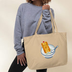 Load image into Gallery viewer, Youtiao (Fried Dough) Large Tote - Ni De Mama Chinese - Inspired Clothing | Congee , Black
