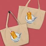 Load image into Gallery viewer, Youtiao (Fried Dough) Large Tote - Ni De Mama Chinese - Inspired Clothing | Congee , Canvas
