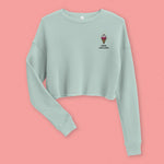 Load image into Gallery viewer, Bing Chilling Embroidered Crop Sweatshirt - Ni De Mama Chinese Clothing
