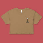 Load image into Gallery viewer, Bing Chilling Embroidered Crop T-Shirt - Ni De Mama Chinese Clothing
