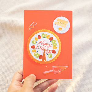 Birthday Fruit Cake Greeting Card