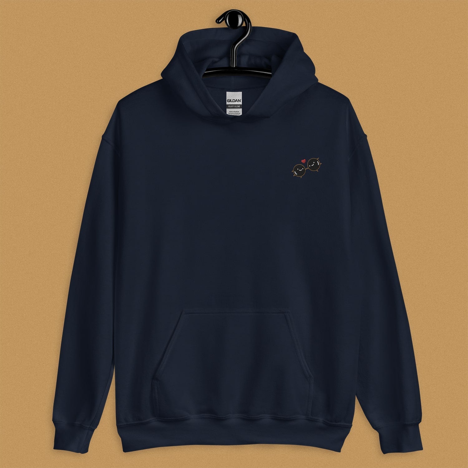 Boba Besteas Embroidered Hoodie - Limited Valentine's Edition - Ni De Mama Chinese - Inspired Clothing | Navy Blue , S