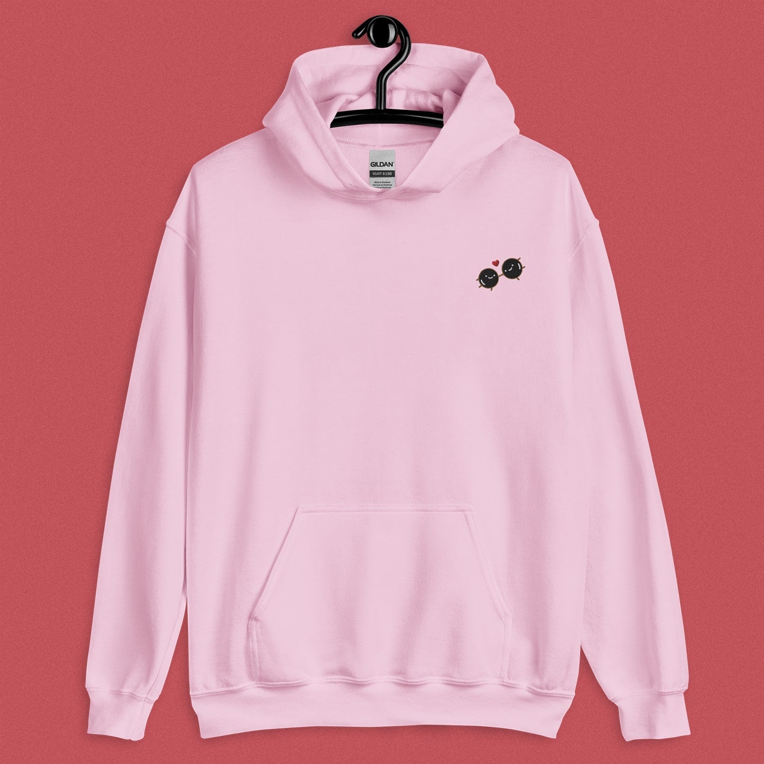 Boba Besteas Embroidered Hoodie - Limited Valentine's Edition - Ni De Mama Chinese - Inspired Clothing | Soft Pink , S