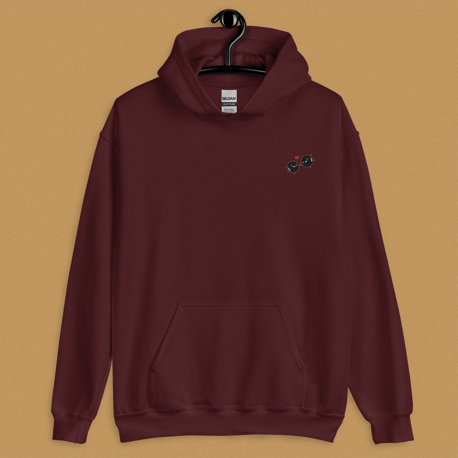 Boba Besteas Embroidered Hoodie - Limited Valentine's Edition - Ni De Mama Chinese - Inspired Clothing | Maroon , S