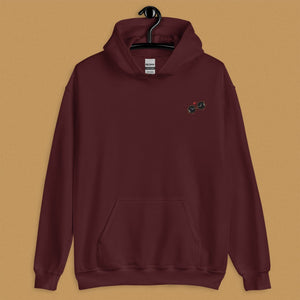 Boba Besteas Embroidered Hoodie - Limited Valentine's Edition - Ni De Mama Chinese - Inspired Clothing | Maroon , S