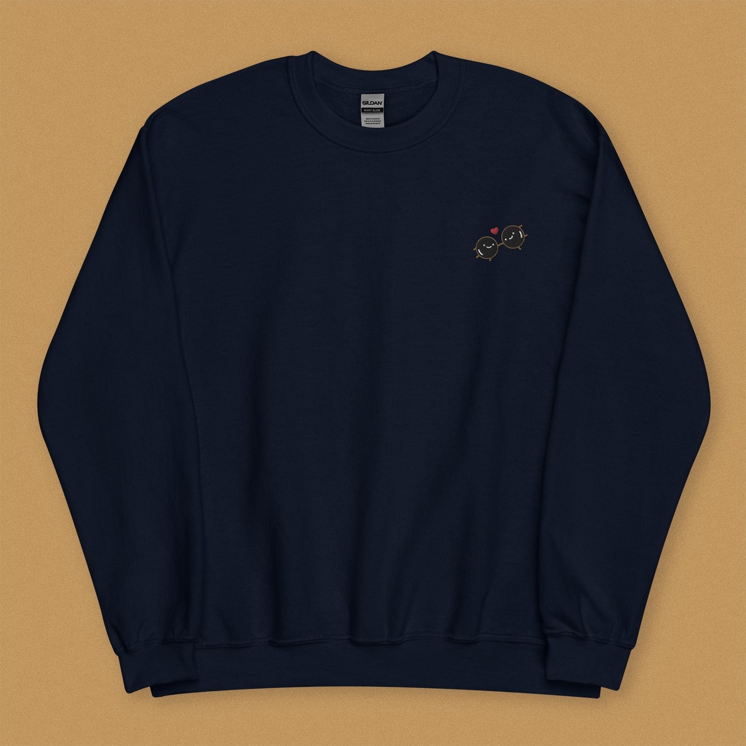 Boba Besteas Embroidered Sweatshirt - Limited Valentine's Edition - Ni De Mama Chinese - Inspired Clothing | Navy Blue , S