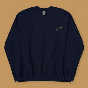 Boba Besteas Embroidered Sweatshirt - Limited Valentine's Edition - Ni De Mama Chinese - Inspired Clothing | Navy Blue , S