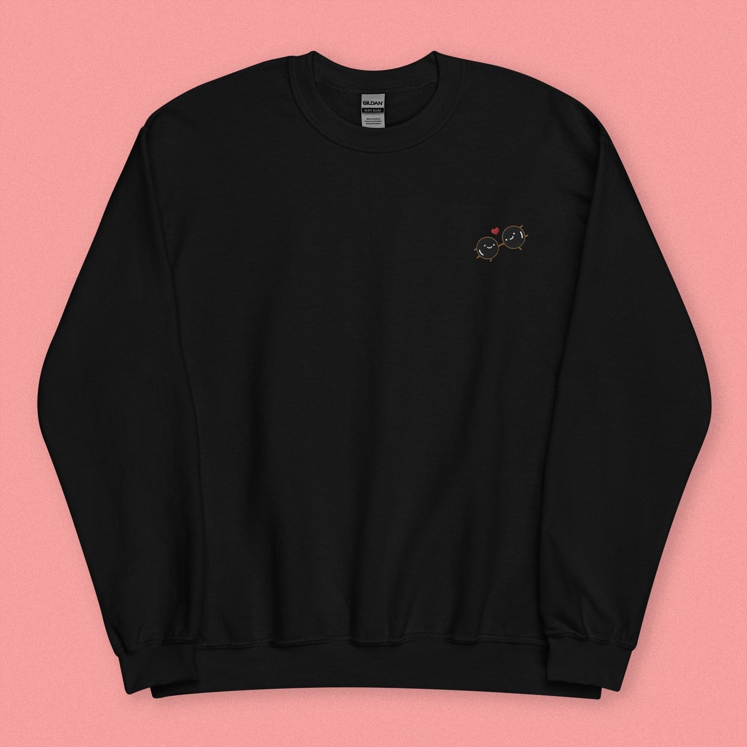 Boba Besteas Embroidered Sweatshirt - Limited Valentine's Edition - Ni De Mama Chinese - Inspired Clothing | Black , S