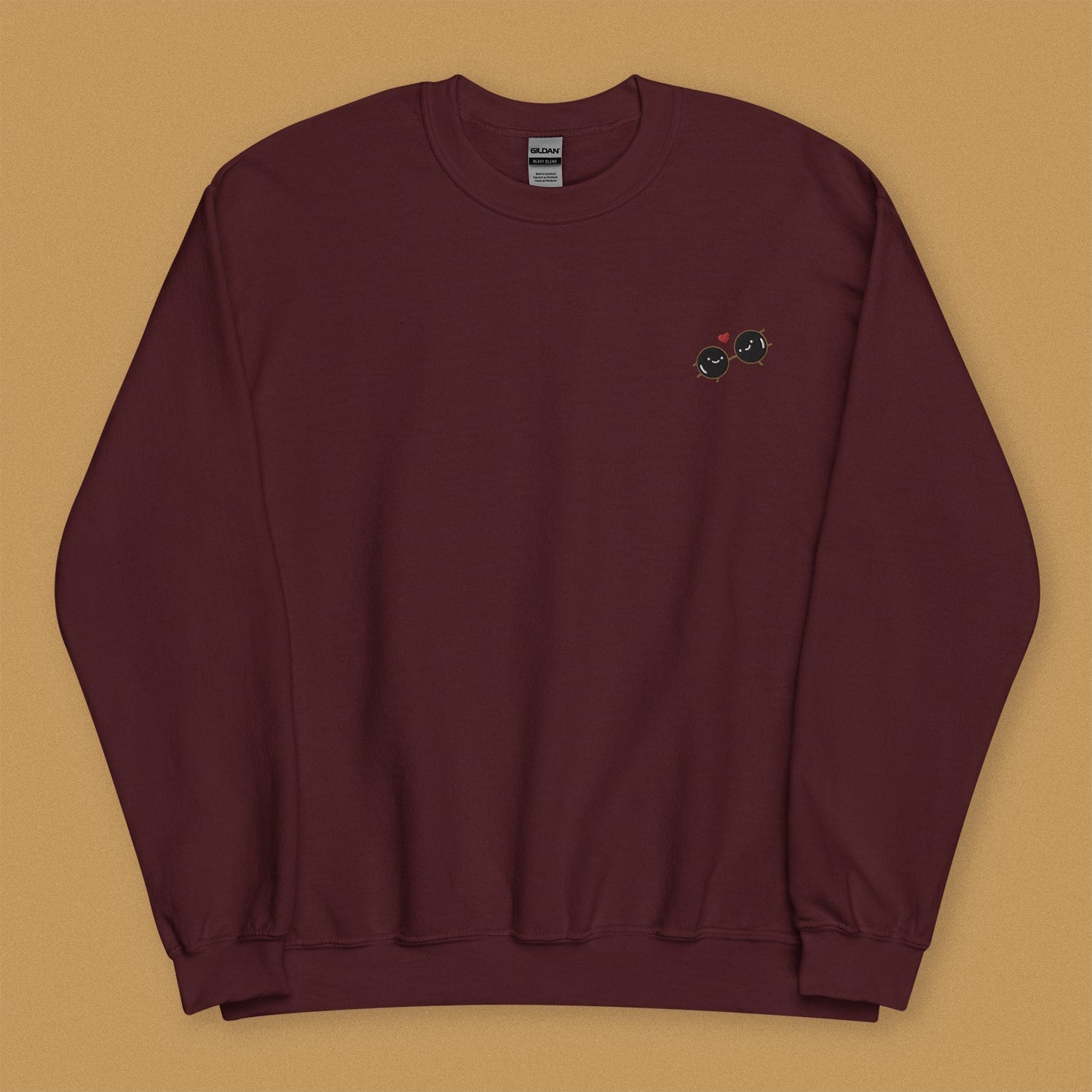 Boba Besteas Embroidered Sweatshirt - Limited Valentine's Edition - Ni De Mama Chinese - Inspired Clothing | Maroon , S