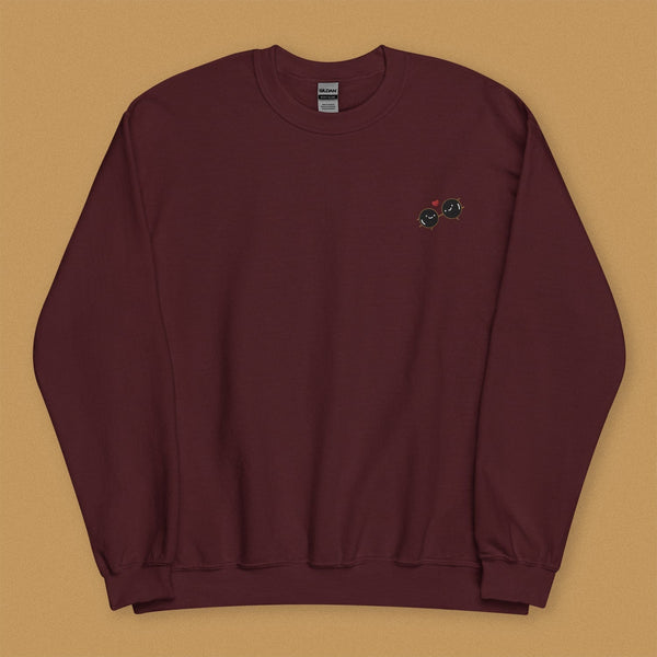 Boba Besteas Embroidered Sweatshirt - Limited Valentine's Edition - Ni De Mama Chinese - Inspired Clothing | Maroon , S