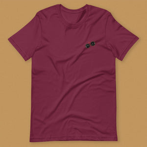 Boba Besteas Embroidered T-Shirt - Limited Valentine's Edition - Ni De Mama Chinese - Inspired Clothing | Maroon , XS