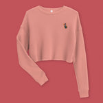 Load image into Gallery viewer, Boba Bliss Embroidered Crop Sweatshirt - Ni De Mama Chinese Clothing
