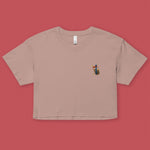 Load image into Gallery viewer, Boba Bliss Embroidered Crop T-Shirt - Ni De Mama Chinese Clothing
