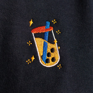 Boba Bliss Embroidered Hoodie - Ni De Mama Chinese Clothing