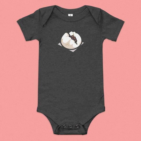 Char Siu Bao Baby Onesie - Ni De Mama Chinese - Inspired Clothing | Heather Charcoal , 3 - 6m