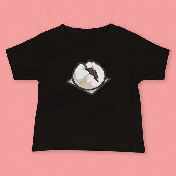 Char Siu Bao Baby T-Shirt - Ni De Mama Chinese - Inspired Clothing | Black , 6 - 12m