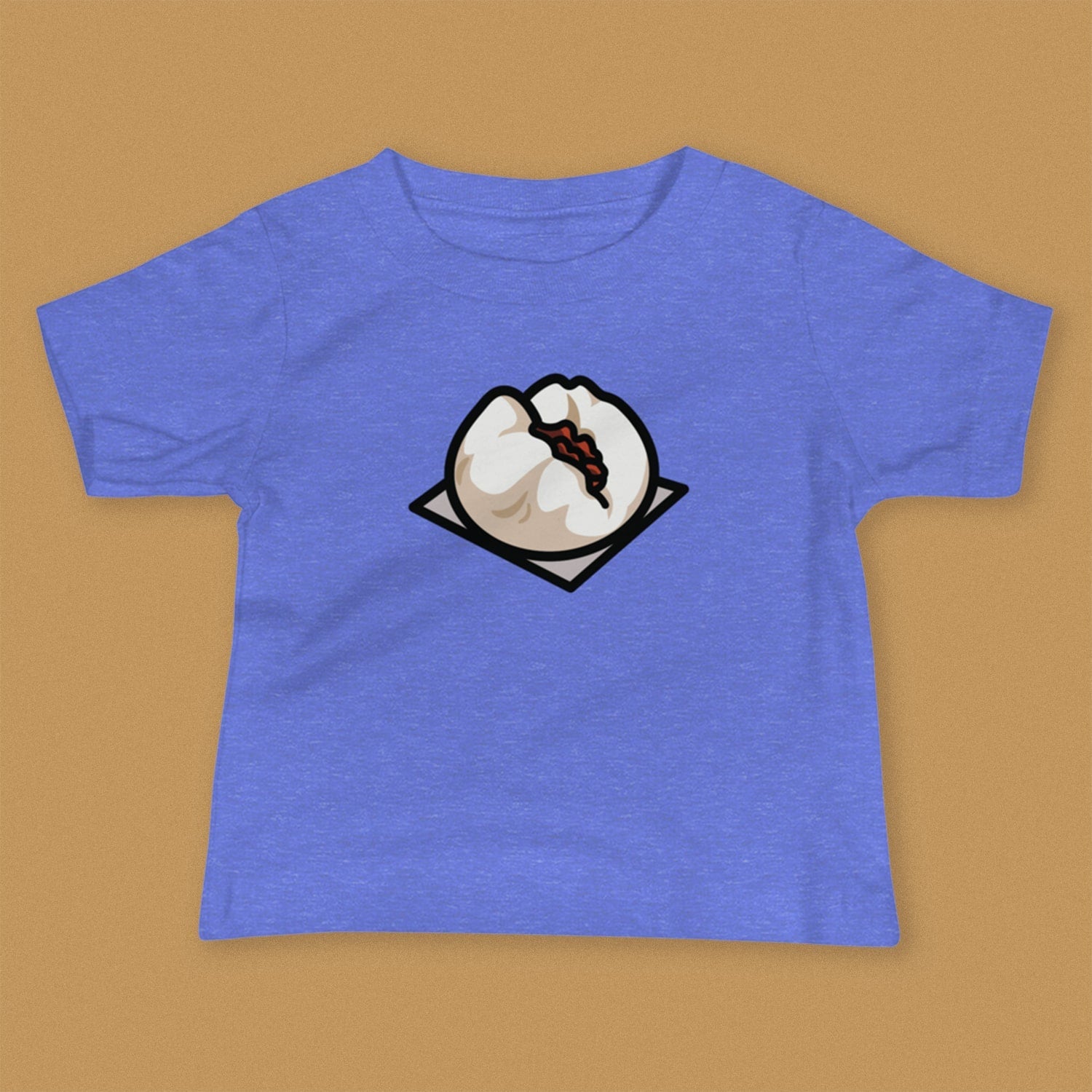 Char Siu Bao Baby T-Shirt - Ni De Mama Chinese - Inspired Clothing | Heather Blue , 6 - 12m