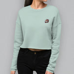 Load image into Gallery viewer, Cheung Fun Embroidered Crop Sweatshirt - Ni De Mama Chinese Clothing
