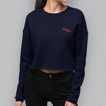 Load image into Gallery viewer, Chicken Feet Embroidered Crop Sweatshirt - Ni De Mama Chinese Clothing
