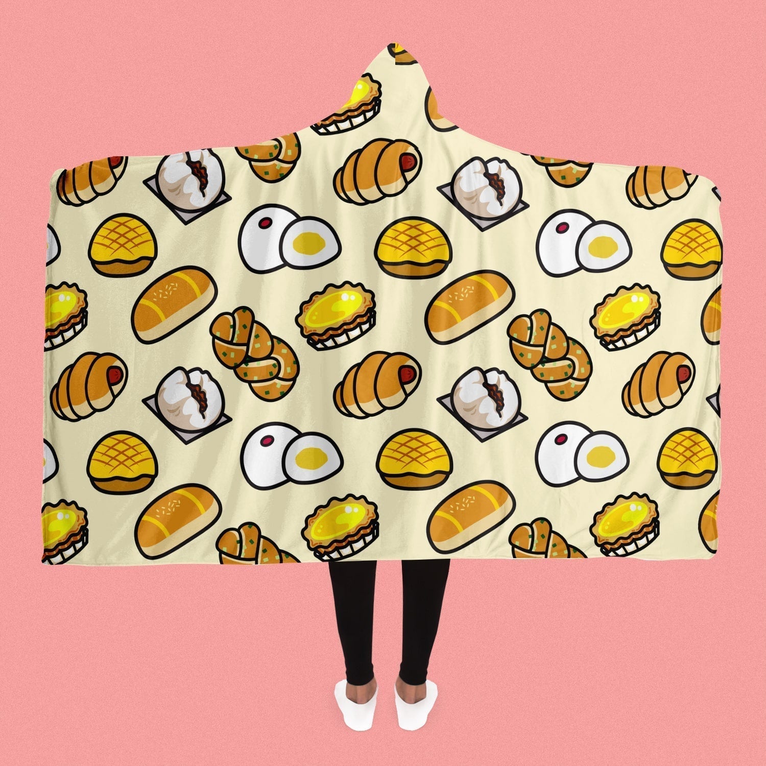 Chinese Bao Hooded Blanket / Overstock (Final Sale) - Ni De Mama Chinese - Inspired Clothing | Soft Yellow , Youth
