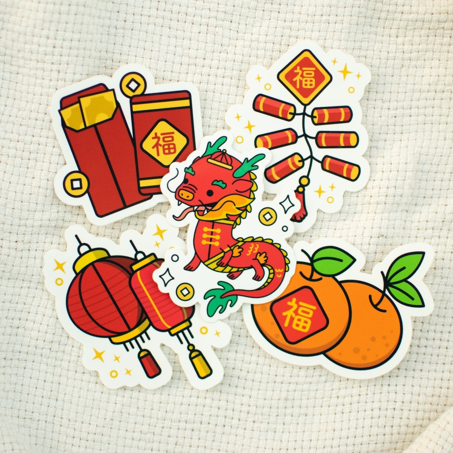 Free Vector, Chinese new year stickers collection