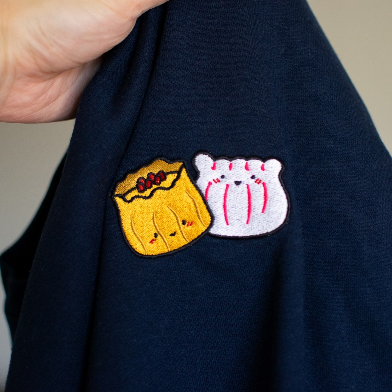 Dim Sum Embroidered Hoodie - Limited Valentine's Edition - Ni De Mama Chinese - Inspired Clothing | Soft Pink , S