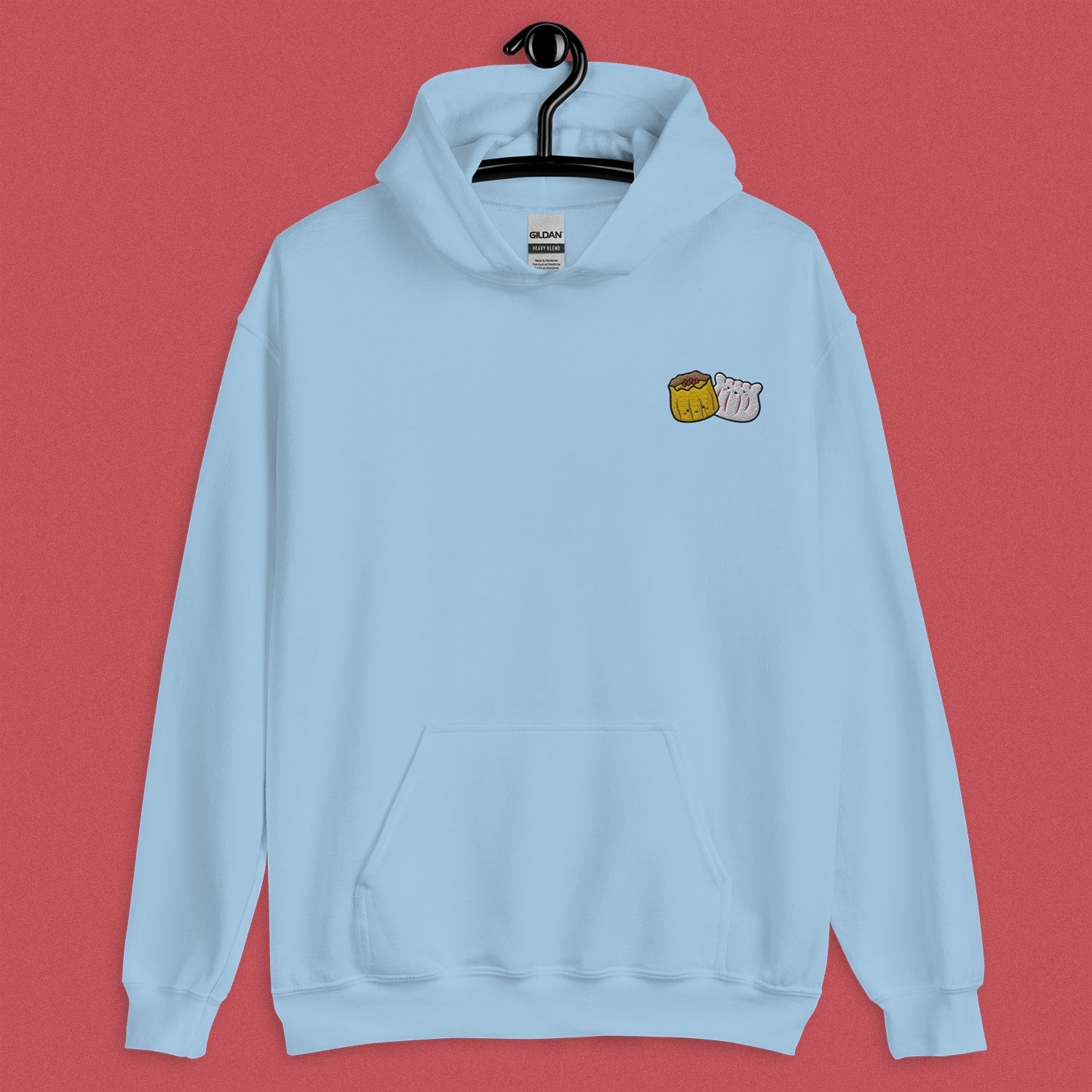 Dim Sum Embroidered Hoodie - Limited Valentine's Edition - Ni De Mama Chinese - Inspired Clothing | Baby Blue , S