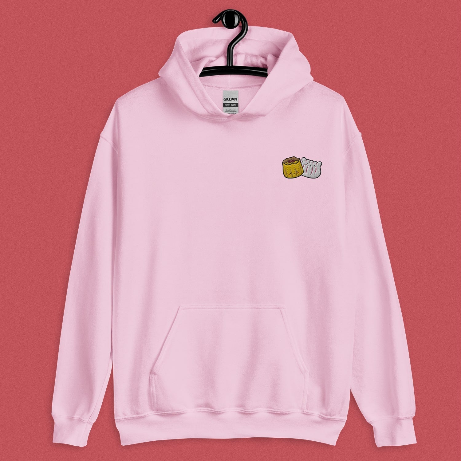 Dim Sum Embroidered Hoodie - Limited Valentine's Edition - Ni De Mama Chinese - Inspired Clothing | Soft Pink , S