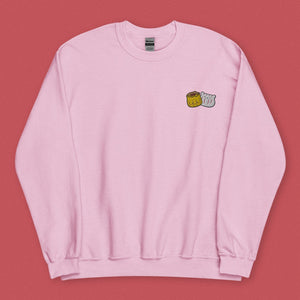 Dim Sum Embroidered Sweatshirt - Limited Valentine's Edition - Ni De Mama Chinese - Inspired Clothing | Soft Pink , S