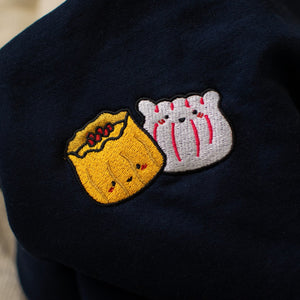 Dim Sum Embroidered Sweatshirt - Limited Valentine's Edition - Ni De Mama Chinese - Inspired Clothing | Navy Blue , S