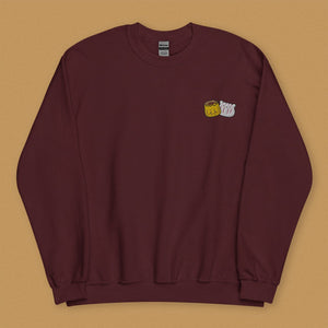 Dim Sum Embroidered Sweatshirt - Limited Valentine's Edition - Ni De Mama Chinese - Inspired Clothing | Maroon , S