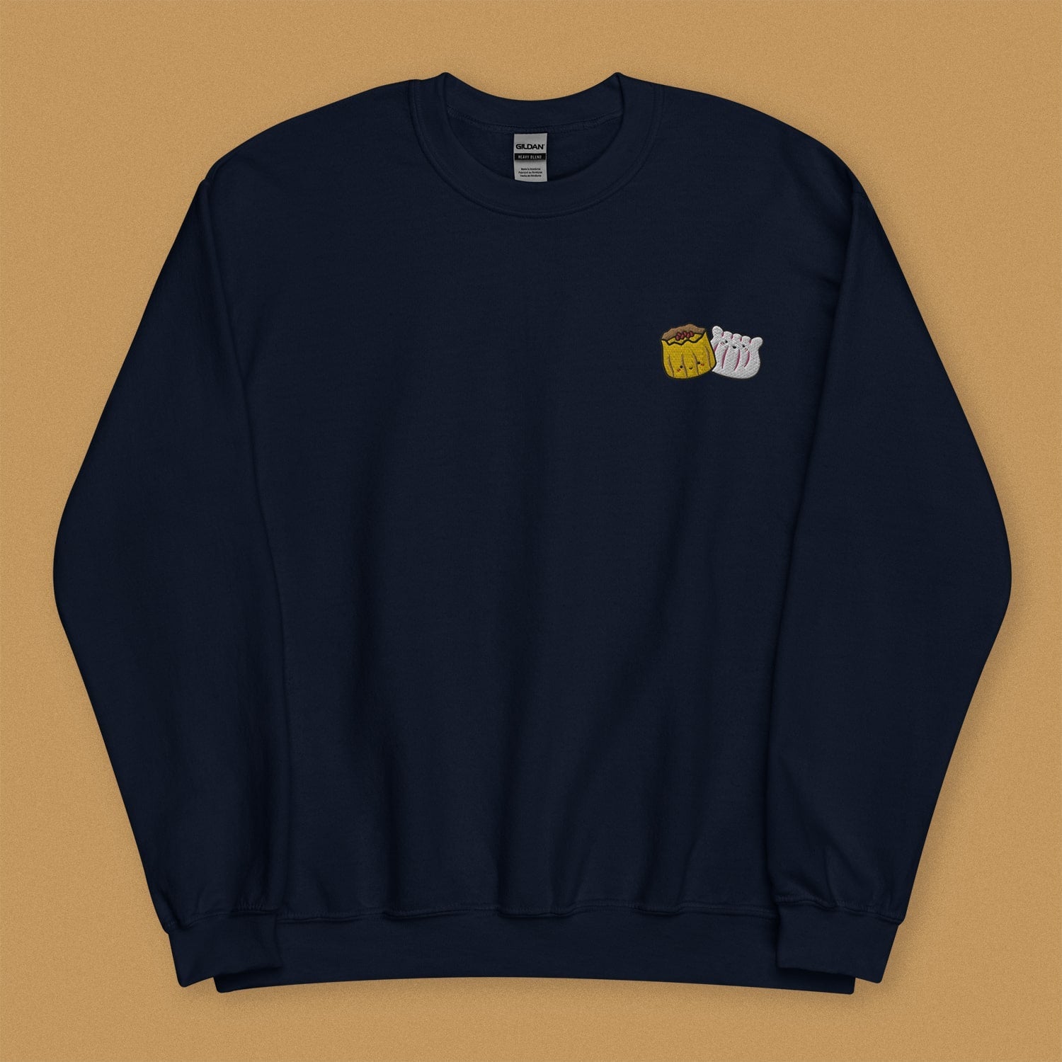 Dim Sum Embroidered Sweatshirt - Limited Valentine's Edition - Ni De Mama Chinese - Inspired Clothing | Navy Blue , S