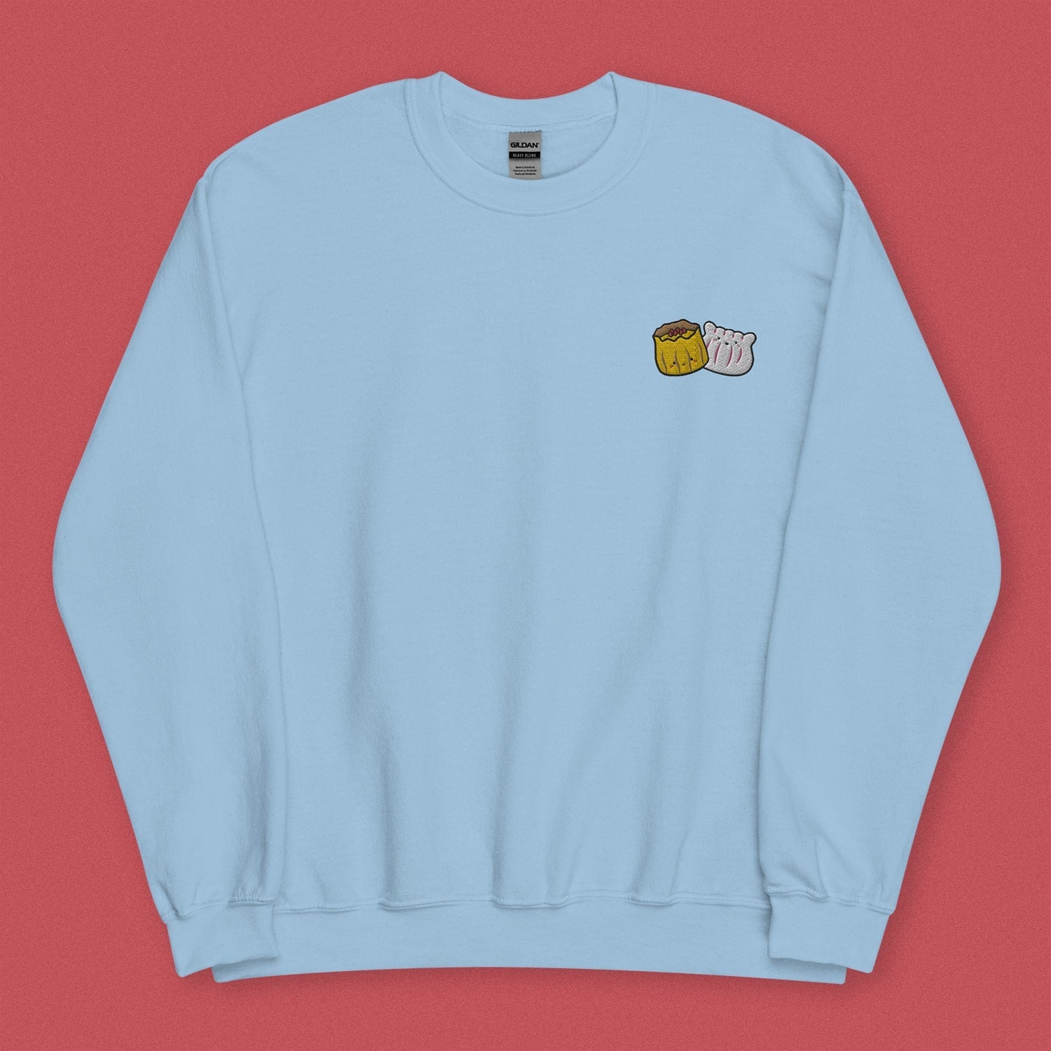 Dim Sum Embroidered Sweatshirt - Limited Valentine's Edition - Ni De Mama Chinese - Inspired Clothing | Baby Blue , S