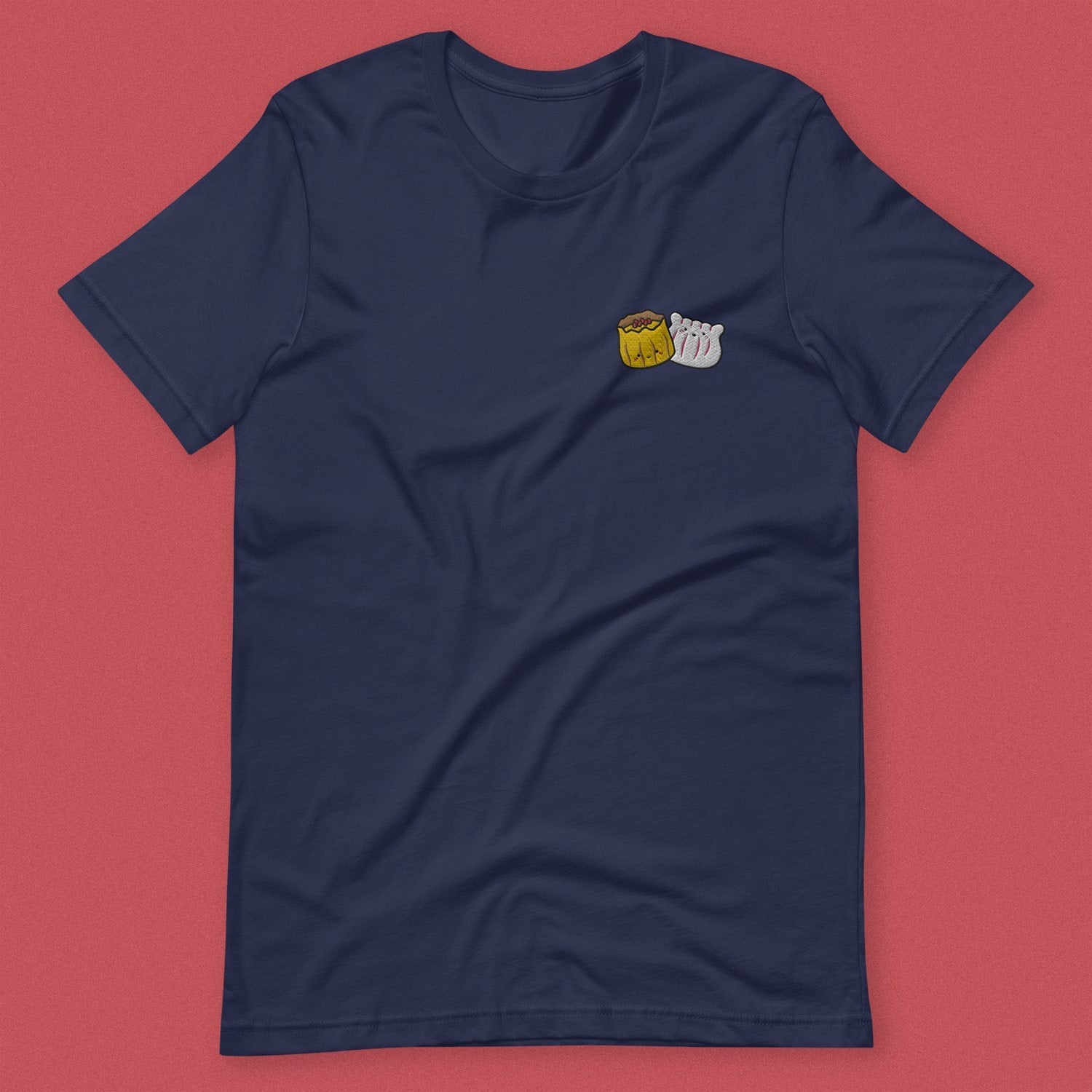 Dim Sum Embroidered T-Shirt - Limited Valentine's Edition - Ni De Mama Chinese - Inspired Clothing | Navy Blue , XS