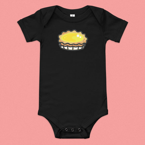 Egg Tart Baby Onesie - Ni De Mama Chinese - Inspired Clothing | Black , 3 - 6m